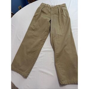 Guess Chinos Vintage Khaki Cotton Pleated Trousers Pants Size 32 X 30